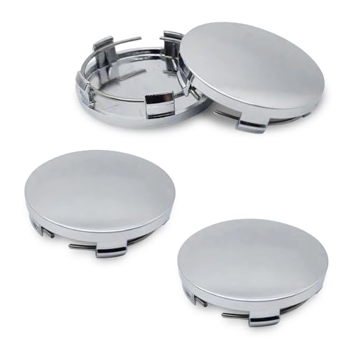 lekiliky 4PCS Car Wheel Center Caps 60MM236In OD 56MM22In ID ScratchResistant RustProof ABS Snapin Vehicle Rim Hub Caps Accessories Universal for Cars SUVs Trucks Silver - Image 1