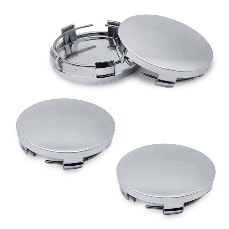 lekiliky 4PCS Car Wheel Center Caps 60MM236In OD 56MM22In ID ScratchResistant RustProof ABS Snapin Vehicle Rim Hub Caps Accessories Universal for Cars SUVs Trucks Silver - Image 3