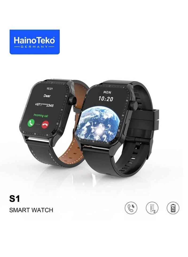 Haino Teko Haino Teko Germany S1 Smartwatch with two Strap and Wireless Magnetic Charger for Men's and Boy's - Image 1