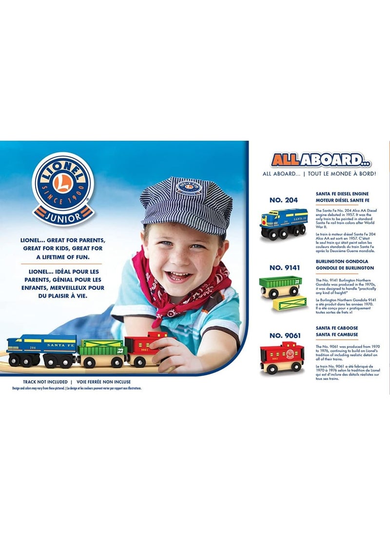 MasterPieces MasterPieces Wood Train Sets  Lionel Santa Fe Cargo 3 Piece Train Set  Officially Licensed Toddler  Kids Toy Assorted  - Image 2