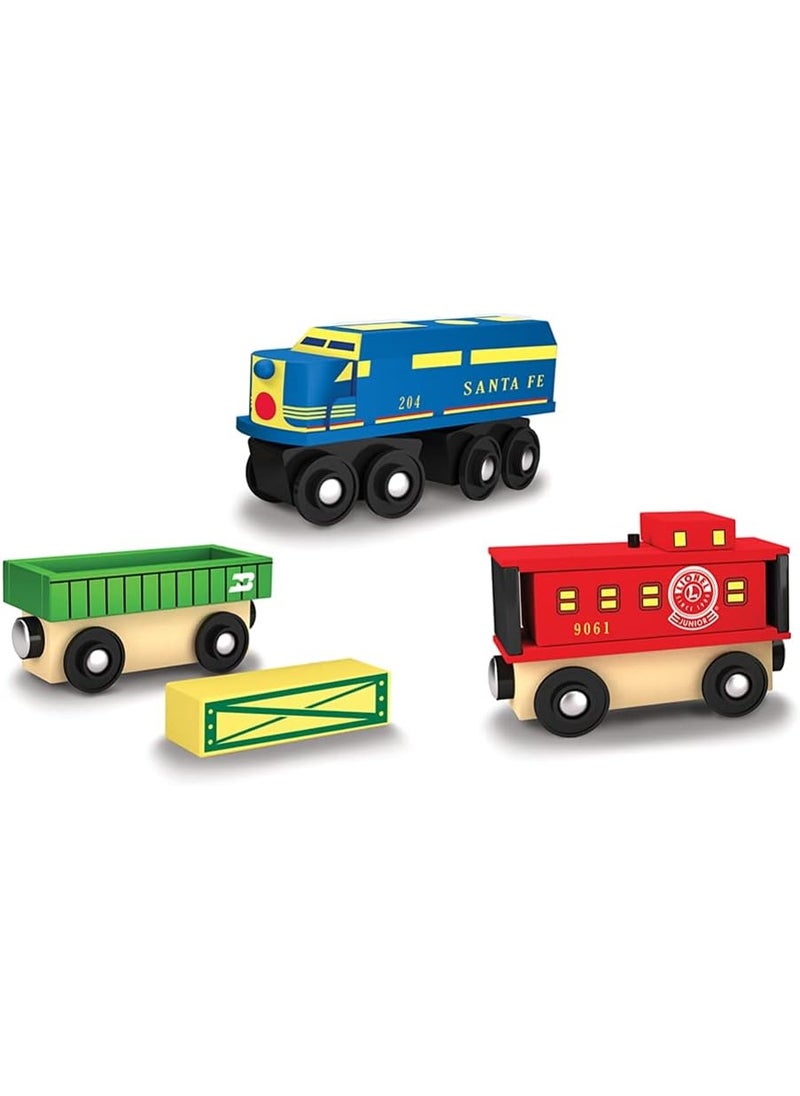 MasterPieces MasterPieces Wood Train Sets  Lionel Santa Fe Cargo 3 Piece Train Set  Officially Licensed Toddler  Kids Toy Assorted  - Image 5