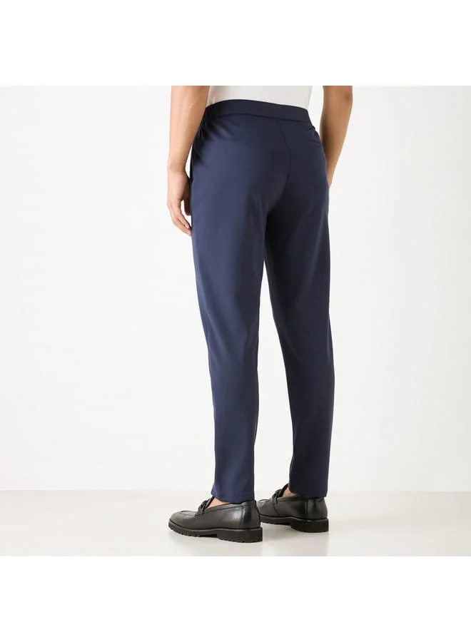 Iconic Iconic Solid Slim Fit Trousers with Pockets