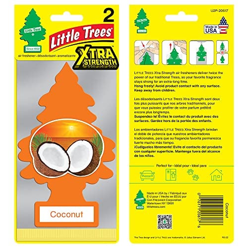 Little Trees معطرات الهواء LITTLE TREES - معطر هواء للسيارة. قوة إضافية توفر رائحة تدوم طويلاً للسيارة أو المنزل. دفعة إضافية من العطر. جوز الهند، 24 معطر هواء. - Image 3
