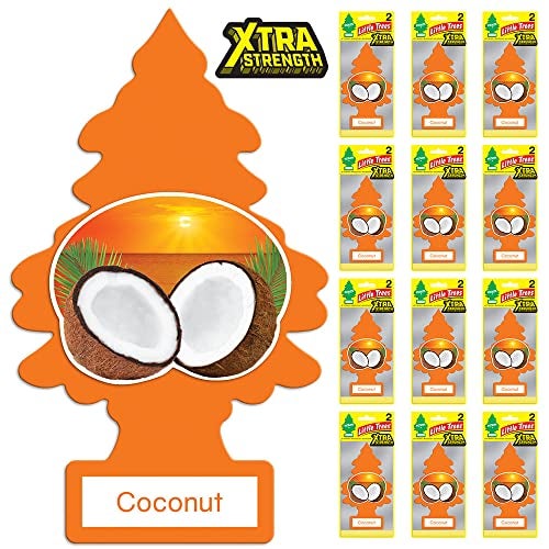 Little Trees معطرات الهواء LITTLE TREES - معطر هواء للسيارة. قوة إضافية توفر رائحة تدوم طويلاً للسيارة أو المنزل. دفعة إضافية من العطر. جوز الهند، 24 معطر هواء. - Image 2