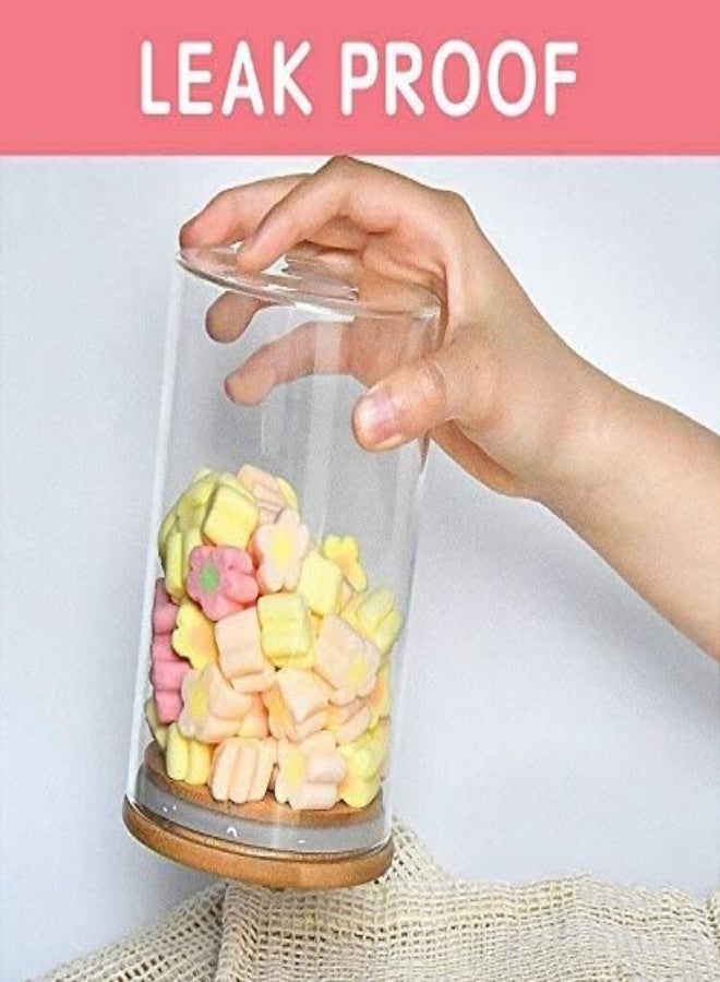 AKDC Glass Food Storage Jars Containers With Airtight Bamboo Lids - Kitchen Canisters For Coffee, Sugar, Candy, Cookie, Rice, Spice (1000Ml) (1000Ml) - Image 2