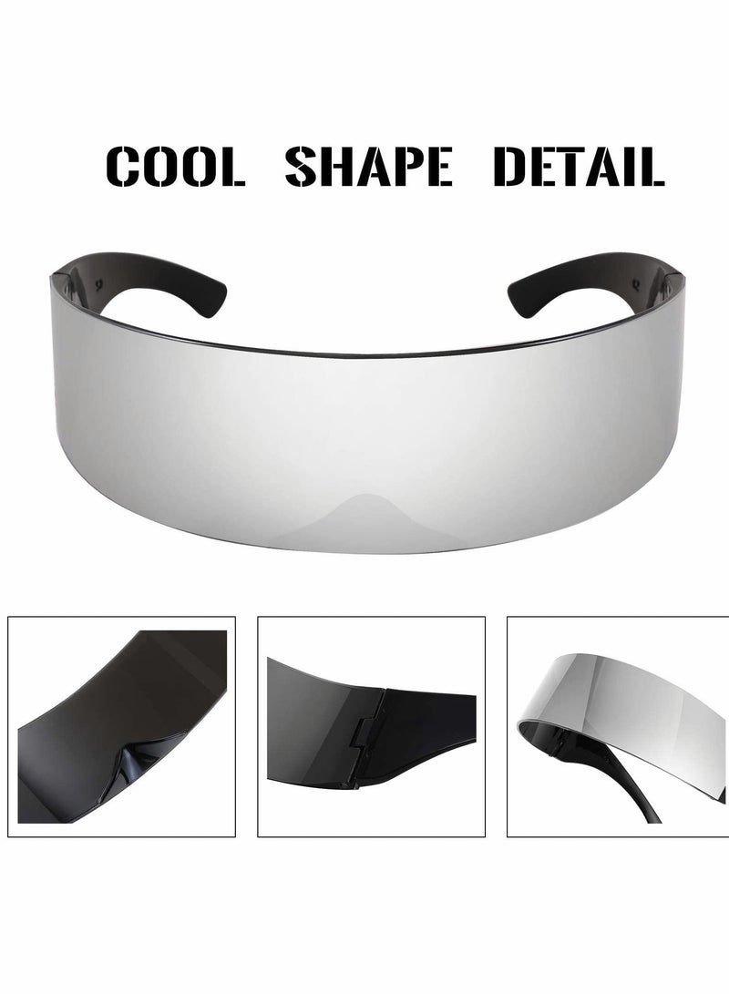 Excefore Punk Style Glasses Cosplay Tools Funny Futuristic Wraparound Costume Sunglasses Futuristic Glasses Party Decor Supplies - Image 3