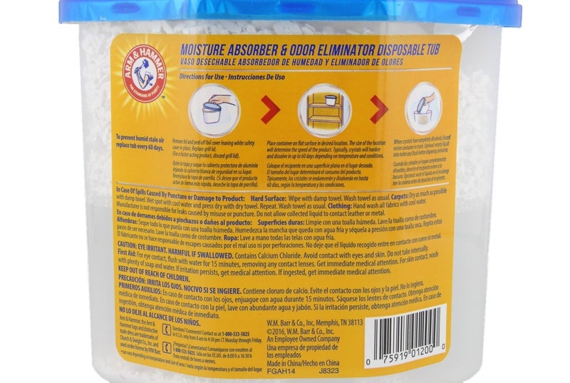Arm & Hammer Moisture Absorber & Odor Eliminator 14oz Tub  3 Pack - Eliminates Musty Odors & Freshens Air for Closets  Laundry rooms  Mud Rooms  white - Image 5