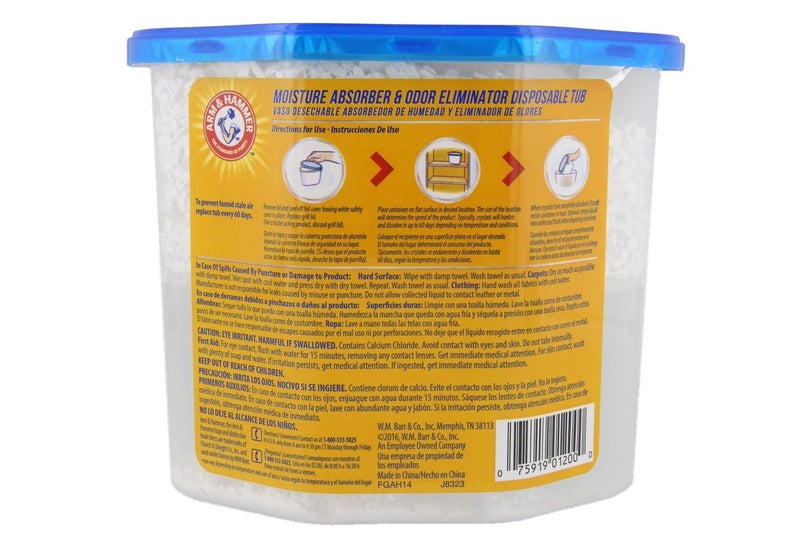 Arm & Hammer Moisture Absorber & Odor Eliminator 14oz Tub  3 Pack - Eliminates Musty Odors & Freshens Air for Closets  Laundry rooms  Mud Rooms  white - Image 4