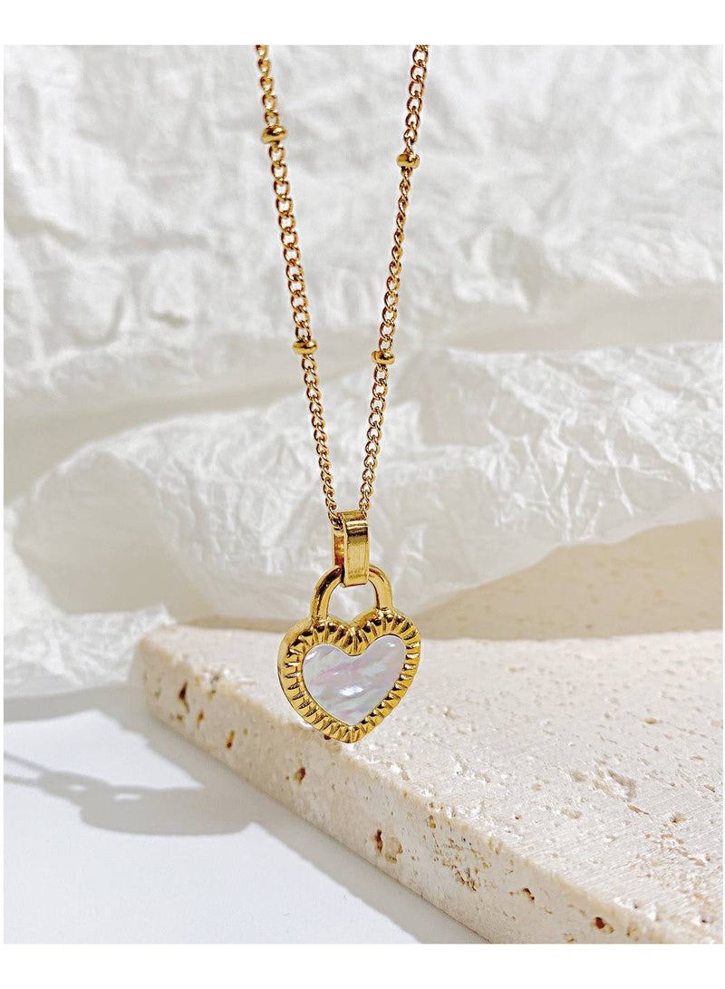 Trendy double face heart necklace