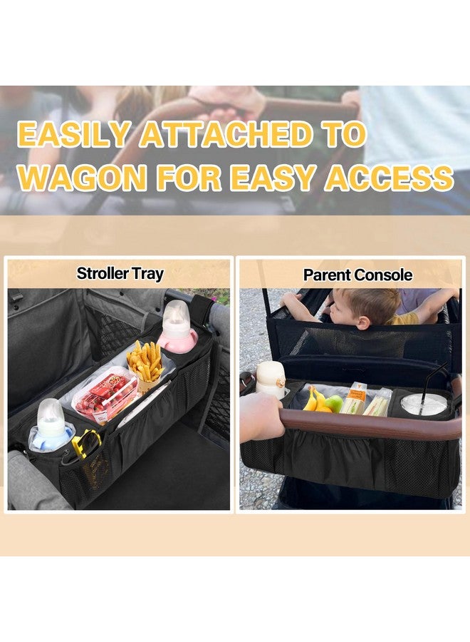 GRAOSO Wagon Parent Console Compatible with Wonderfold W4, Stroller Snack Tray Compatible with Keenz 7S+, 2 Insulated Cup Holders, Black - Image 5
