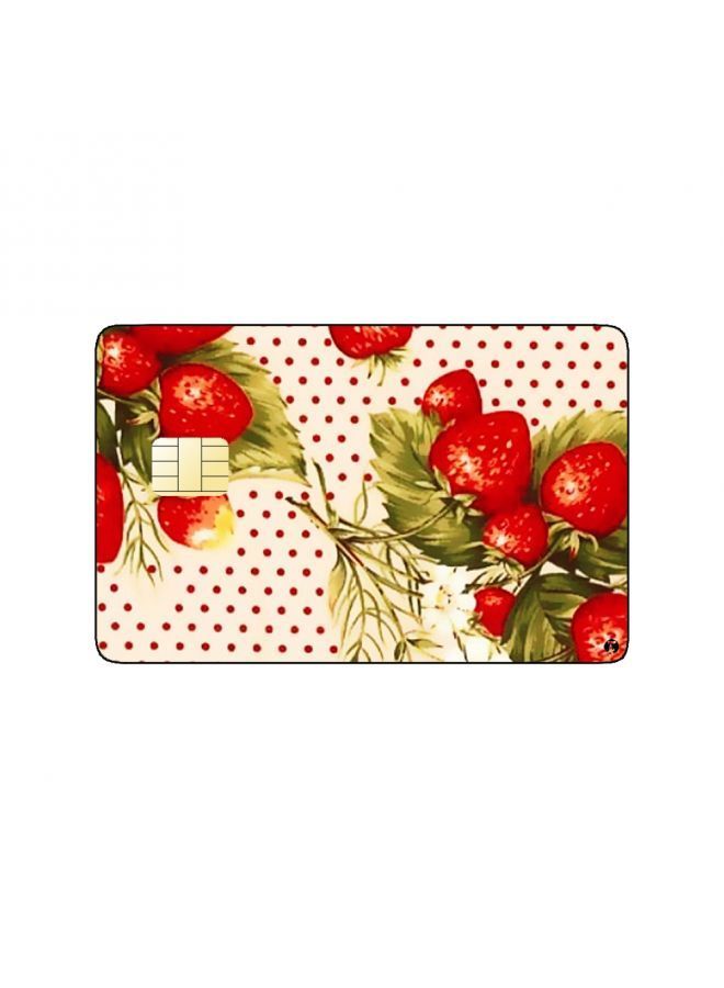 RKN PRINTED BANK CARD STICKER Delicious Strawberries Drawing - Image 1