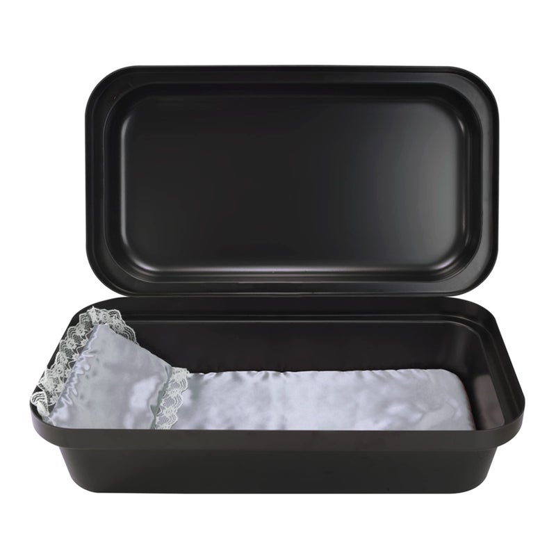 Pet Memory Shop Classical Pet Casket â€“ Safe, Durable and Elegant Burial Box for Dogs, Cats, and Pets â€“ Secure & Loving Memorial, Pet Loss Gift, Ideal for Honoring Loss (Small - Black/Silver)