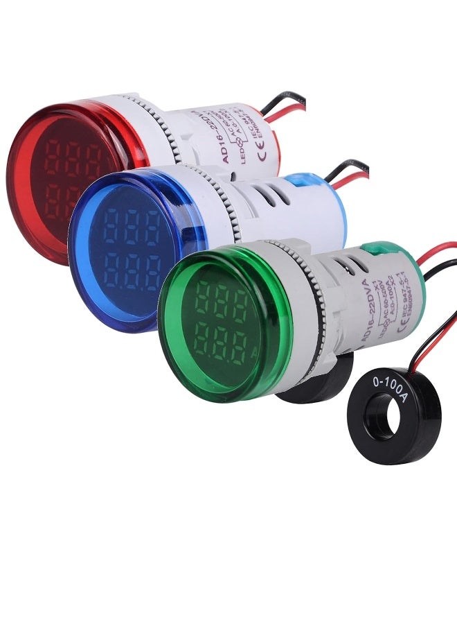 melfi Digital Dual Voltmeter Ammeter Ampere Voltage Current Meter Indicator Signal Warning Lights - Image 1