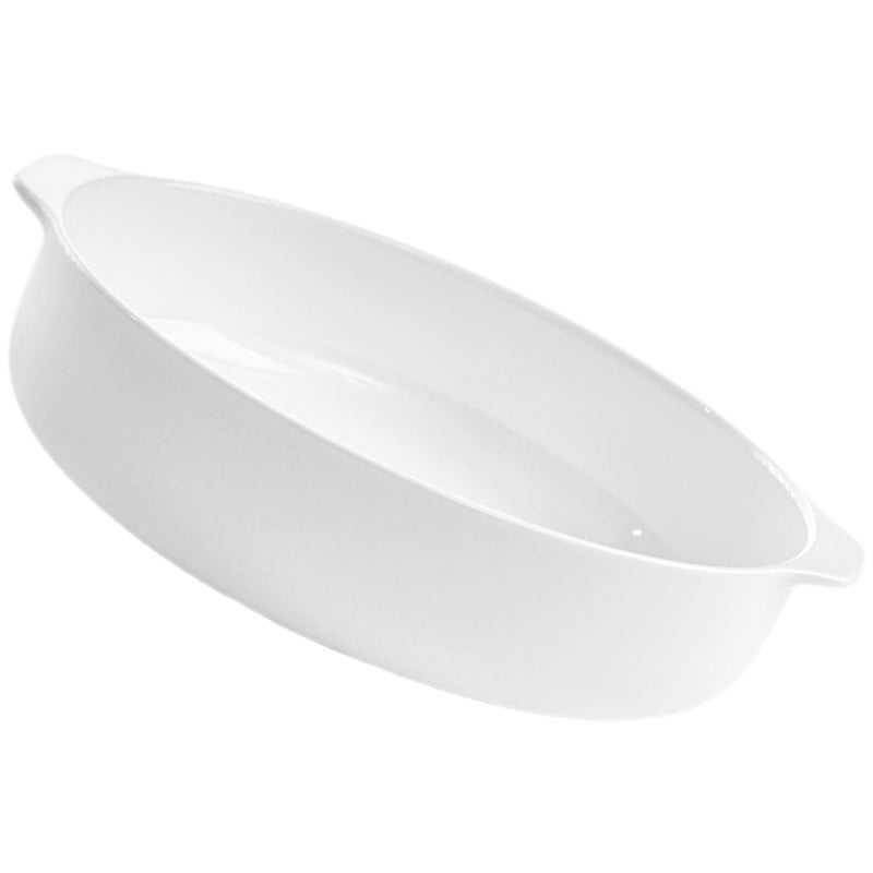 Ceramic Pie Pan Baking Dish with Double Handle Plate for Roasting Cheese Pan Baking Bowl - Image 4