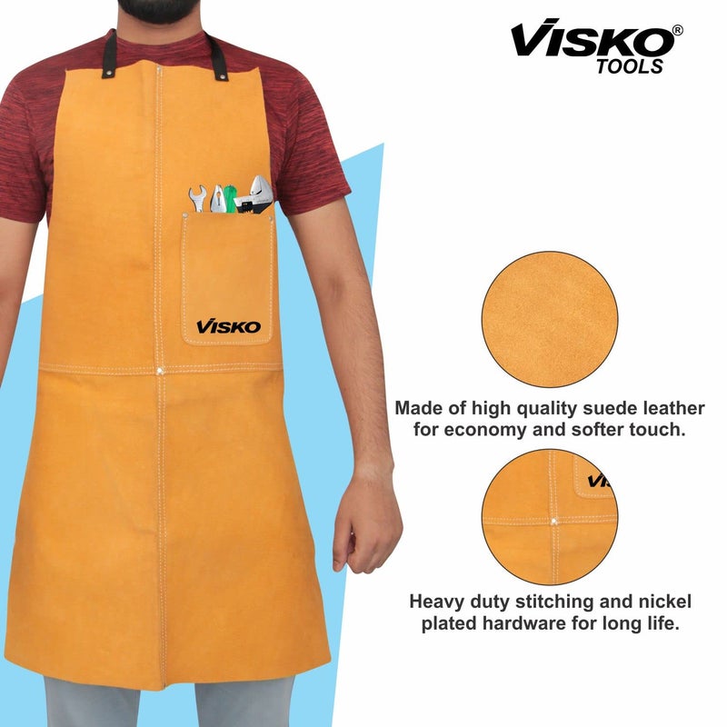 Visko Tools Visko VLB 025 Tool Kit With Carpenters Apron Tool Bag 10 Pockets Belt Welding Hand Gloves  - Image 4