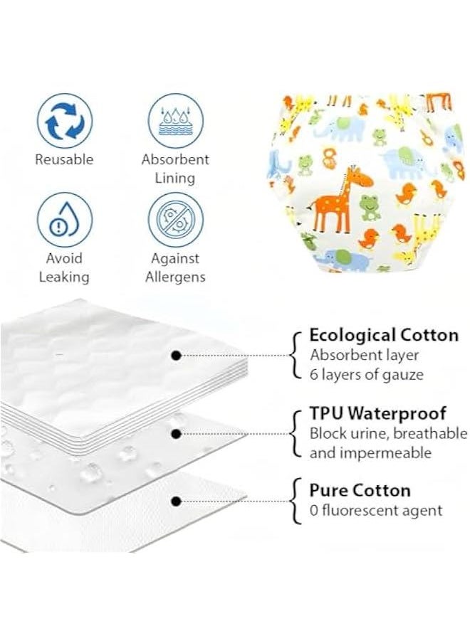 Gonice - Vary Mark 6-Pack Baby Training Pants Eco-Friendly - Breathable, Reusable Diapers for Boys & Girls, Strong Absorbency, Fits 2-4 Years (12KG-18KG), Washable Cotton Underwear,Washable Cotton Diapers - Image 1
