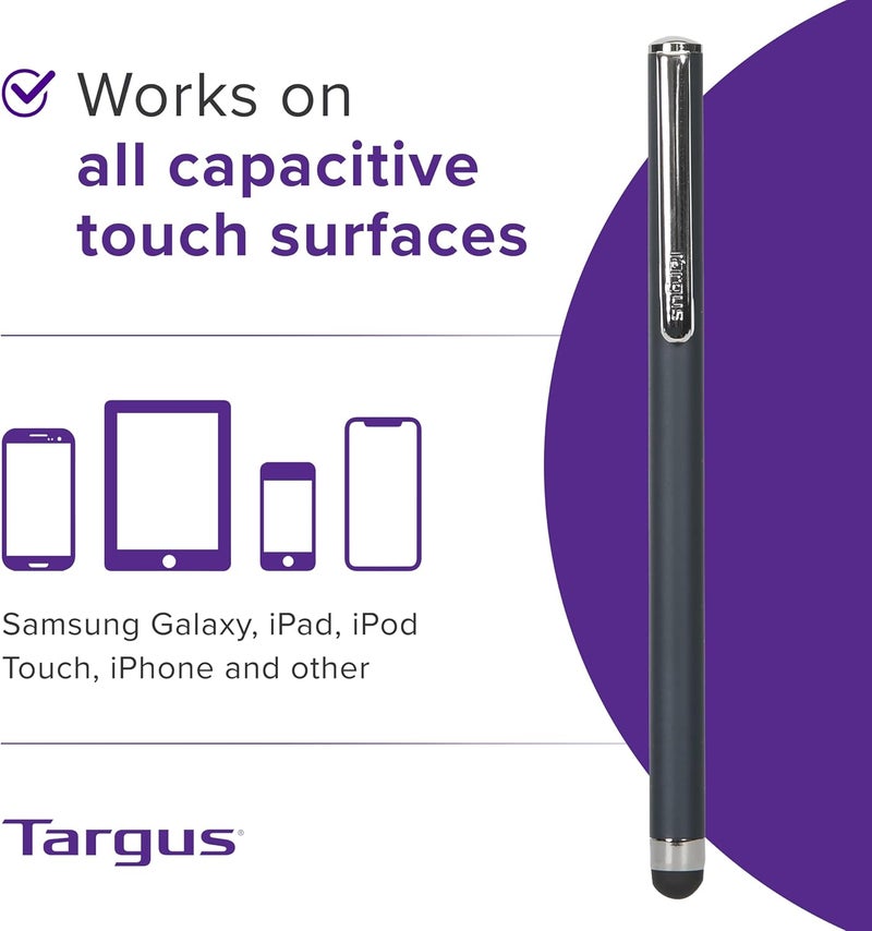 targus Stylus Pen for Tablets, iPad, Smartphones and ALL Touchscreen devices with Slim Durable Rubber Tip, Black (AMM01TBUS) - Image 3