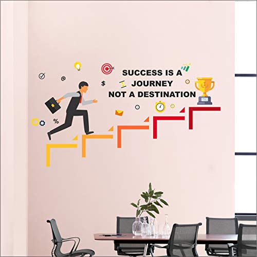 StickMe 'Success is a Journey - Office Inspirational Motivational Quotes Wall Sticker' (Multi Colour, Vinyl - 100cm X 55 cm)-Peel And Stick - Image 2