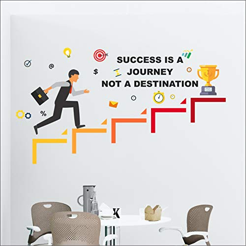 StickMe 'Success is a Journey - Office Inspirational Motivational Quotes Wall Sticker' (Multi Colour, Vinyl - 100cm X 55 cm)-Peel And Stick - Image 1
