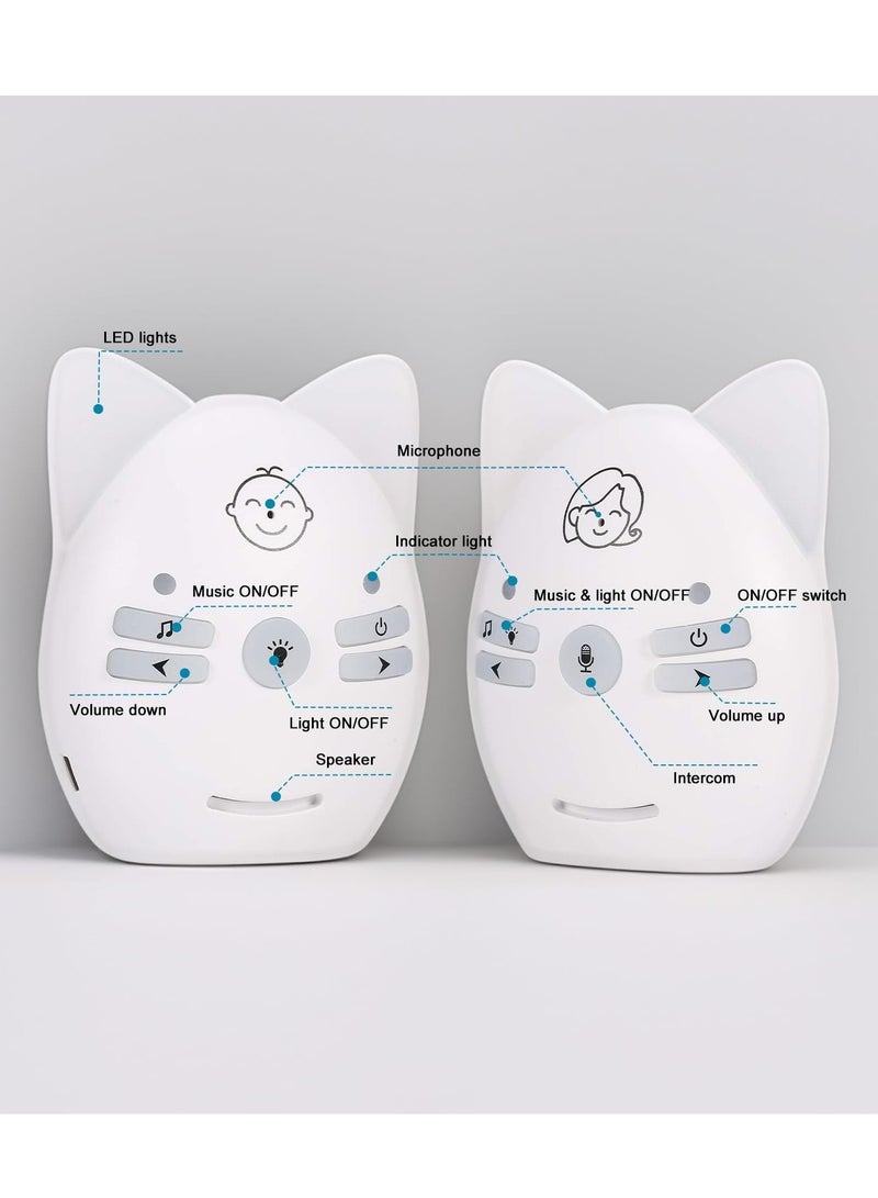 Captaintech Wireless Audio Baby Monitor, Baby Desk Lamp Caretaker with 2 Way Talk, VOX Mode, Long Range up to 300m, Crystal-Clear Sound, Lullabies, Night Light, Music Play, Plug  Play - Image 4