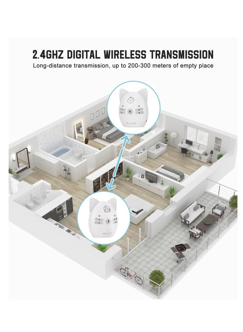 Captaintech Wireless Audio Baby Monitor, Baby Desk Lamp Caretaker with 2 Way Talk, VOX Mode, Long Range up to 300m, Crystal-Clear Sound, Lullabies, Night Light, Music Play, Plug  Play - Image 5
