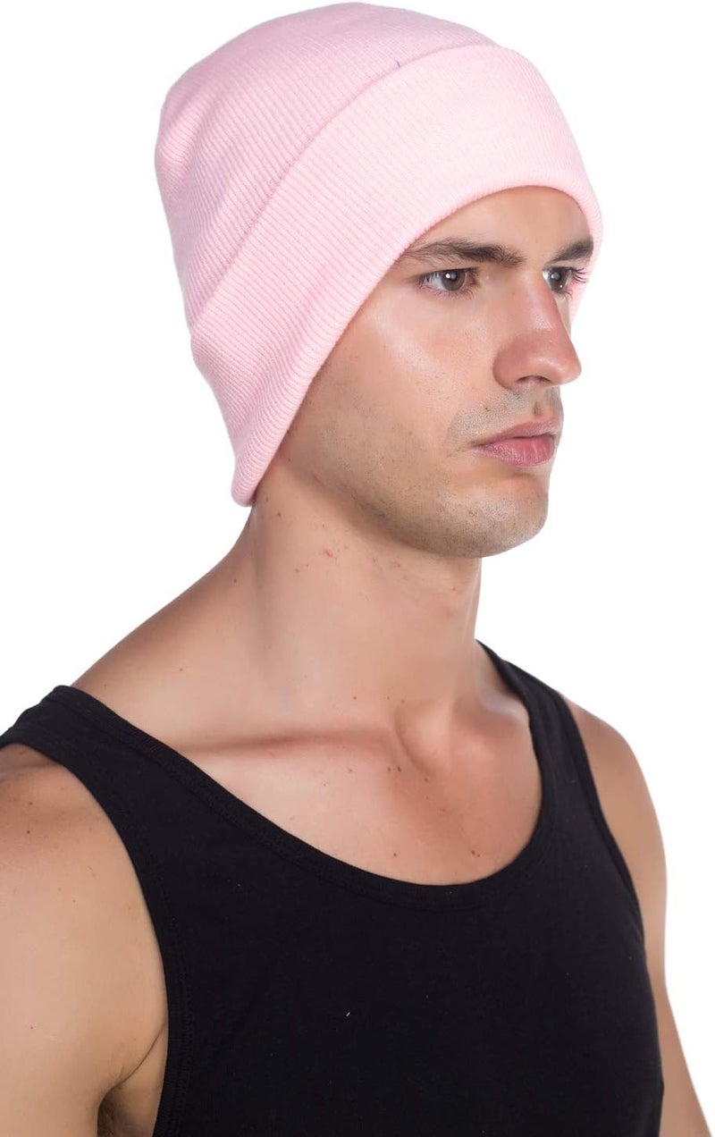 Top Level Beanie Men Women - Unisex Cuffed Plain Skull Knit Hat Cap - Image 2