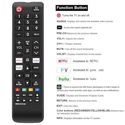 EONCHARM جهاز تحكم عن بعد عالمي لجميع أجهزة تلفاز سامسونج متوافق مع جميع موديلات LCD و LED و HDTV و 3D و Smart TVs - Image 2