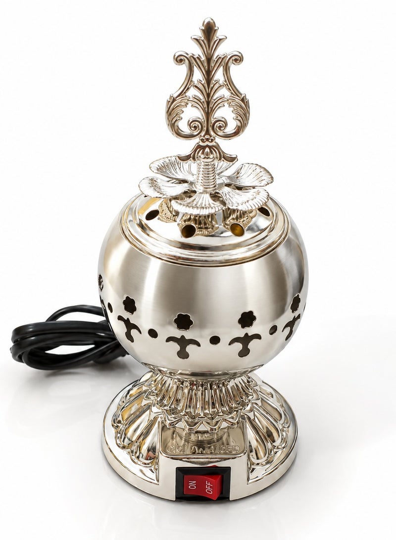 Portable electric incense burner. Antique Arabic resin and oud incense holder, aromatherapy diffuser for yoga, spa, aromatherapy, and home and office decor. - Image 1