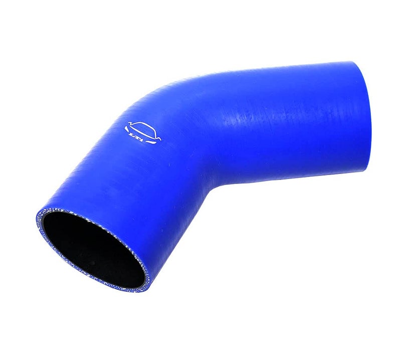 TenkeAuto 4-Ply Reinforced 45 Degree 3" ID Elbow Silicone Hose Coupler for Turbo/Intercooler/Piping (BLUE 3'') - Image 2