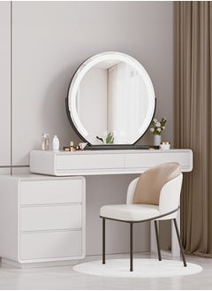 ETG 40cm Vanity Makeup Mirror With Lights, 360°Rotating Cosmetic Mirror,3 Color Lighting Modes,Round Lighted Up Makeup Mirror With Dimming LED Halo For Dressing Room Bedroom Tabletop, Touch Control  - Image 2