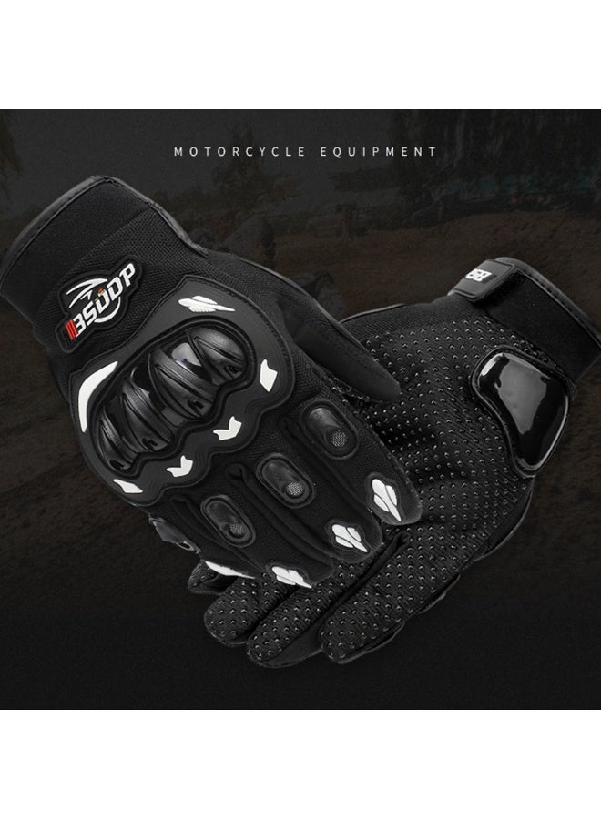 ركوب الدراجات النارية في الهواء الطلق كامل إصبع قفازات واقية للرجال تكتيكية غير انزلاق قفازات سباق التنفس للصيد التخييم التسلق - Image 1