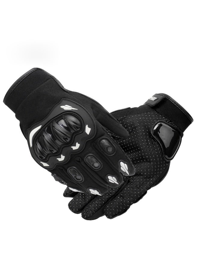 ركوب الدراجات النارية في الهواء الطلق كامل إصبع قفازات واقية للرجال تكتيكية غير انزلاق قفازات سباق التنفس للصيد التخييم التسلق - Image 3