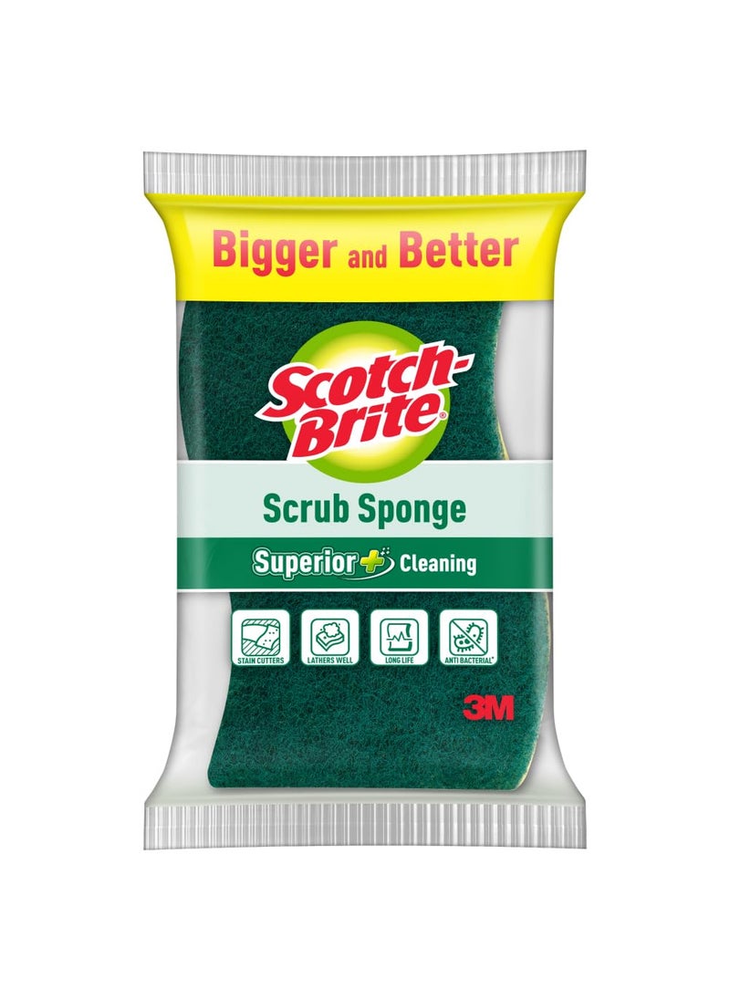 Scotch Brite ScotchBrite Scrub Sponge Ideal for dishwash Liquid 2N Pack of 6 10cm X 6cm  - Image 1