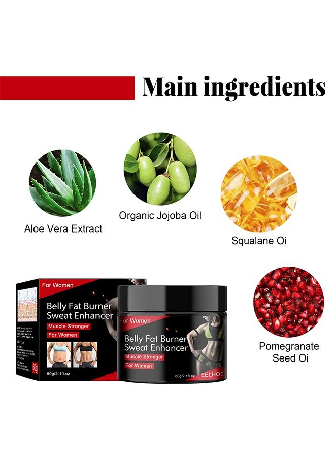 EELHOE Hot Cream For Belly, Waist, And Buttocks-Slimming And Fat Burning Cream For Women - Moisturizing, Firming, Cellulite Reduction, And Weight Loss Solution 60g  - Image 4