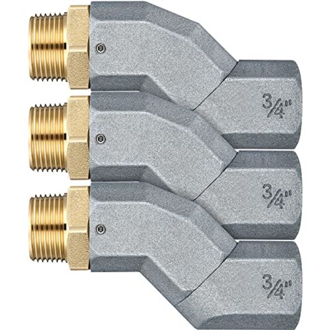 Shimeyao 3 Pcs Fuel Hose Swivel Zinc Alloy 360 Rotating Connector for Fuel Transfer Pump Nozzle Multi Plane Swivel Kit(3/4 Inch,Grey) - Image 4