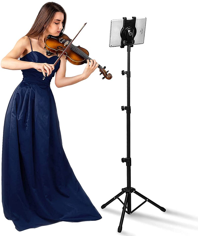 Hold Up حامل جهاز لوحي على الطاولة، حامل آيباد قابل للتعديل في الارتفاع، حامل ثلاثي القوائم لجهاز آيباد ميني 1، 2، 3، آيباد إير، آيباد 2، 3، 4، 5، 6 ومعظم الأجهزة اللوحية من 7 إلى 10 بوصات، حقيبة حمل سهلة - Image 1