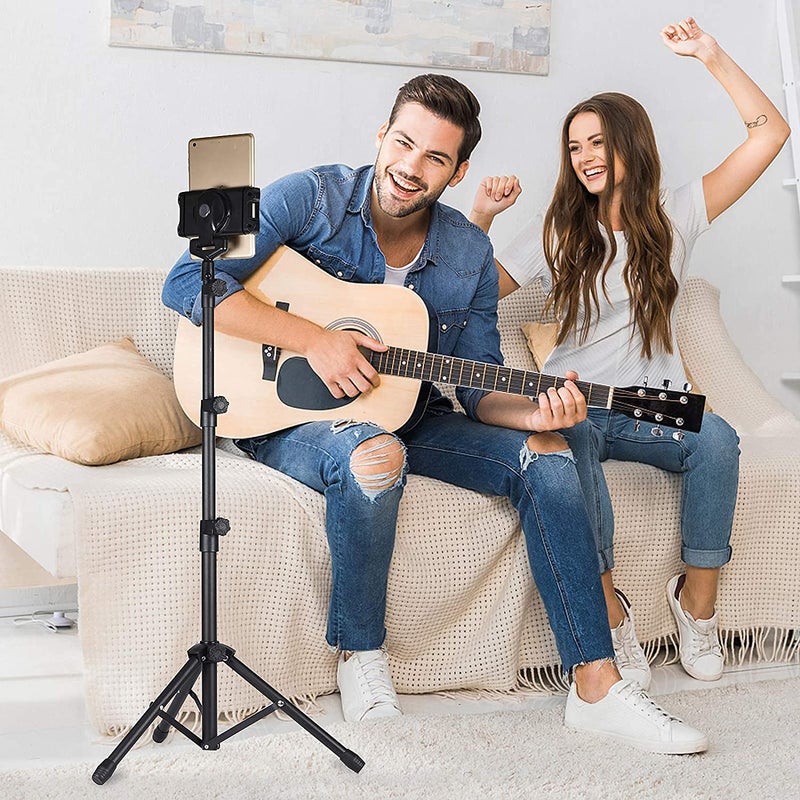 Hold Up حامل جهاز لوحي على الطاولة، حامل آيباد قابل للتعديل في الارتفاع، حامل ثلاثي القوائم لجهاز آيباد ميني 1، 2، 3، آيباد إير، آيباد 2، 3، 4، 5، 6 ومعظم الأجهزة اللوحية من 7 إلى 10 بوصات، حقيبة حمل سهلة - Image 2