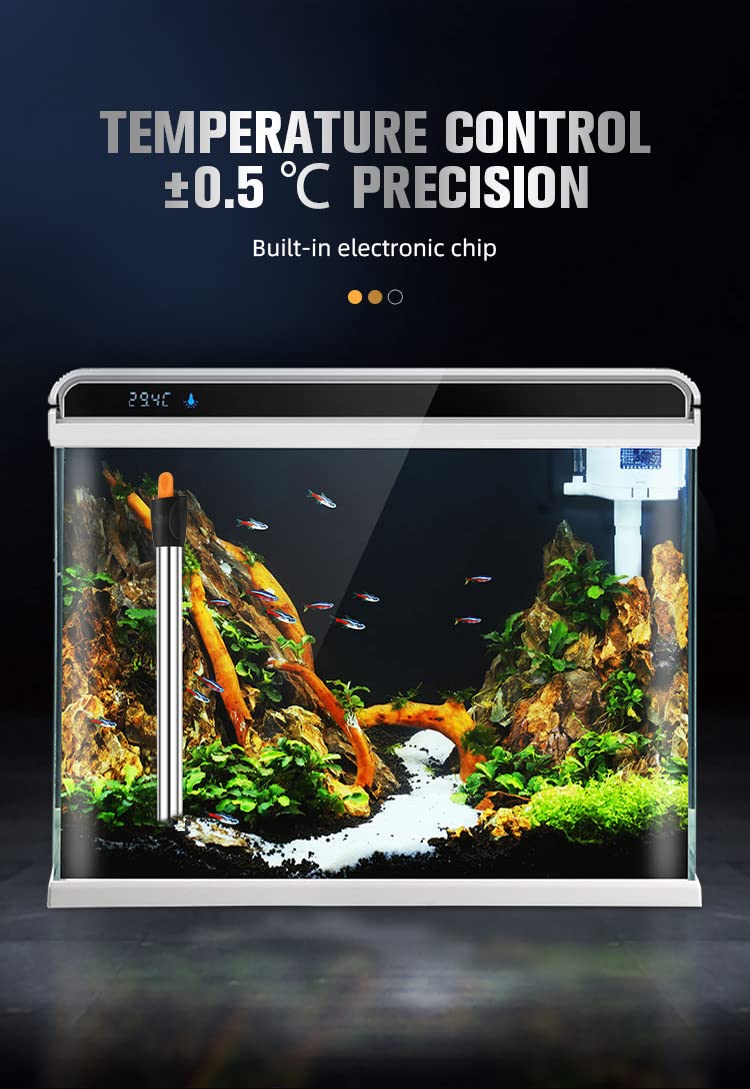 VAYINATO Rs Electricals Break Proof Stainless Steel Rod Aquarium Fish Tank Heater With Free Sticker Thermometer (100 Watts - Suitable For 2 Feet Tank) - Image 3