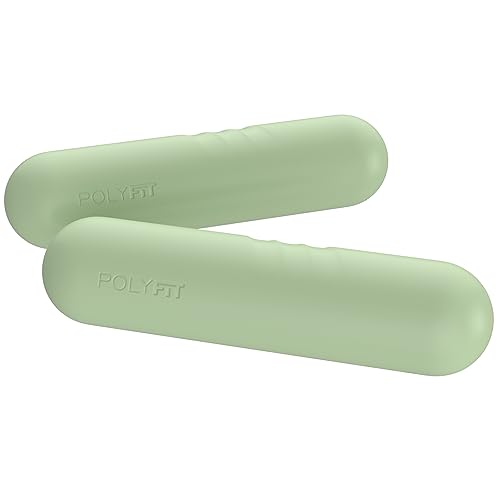 Polyfit Dumbbell Weight Bars for Women - Set of 2 (3.3 LB | 6.5 LB Pair) - Dumbbell Set for Walking, Yoga, Dance, Barre, Pilates, Cardio, Aerobics - Sage - Image 1