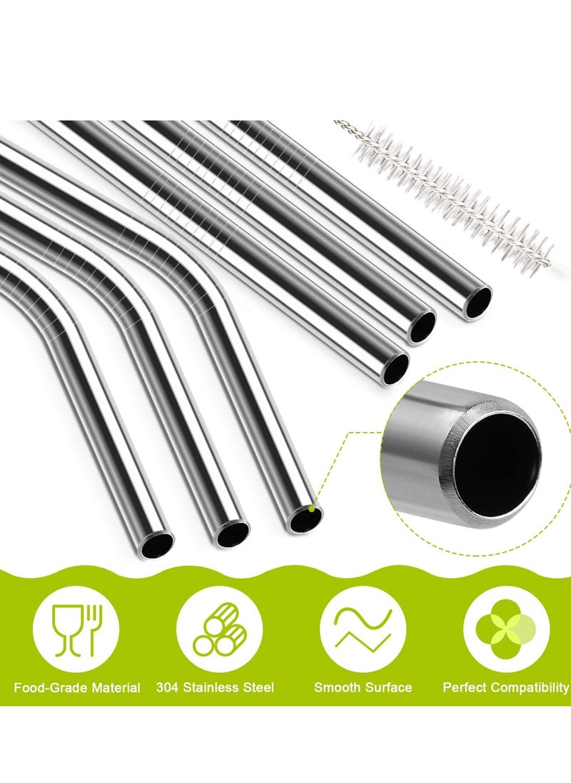 Generic - 4 Pack Stainless Steel Straw Replacement 40 oz for Stanley Adventure Travel Tumbler, Reusable Straws with Cleaning Brush Compatible with Stanley 40oz Stanley Cup Tumbler - Image 1