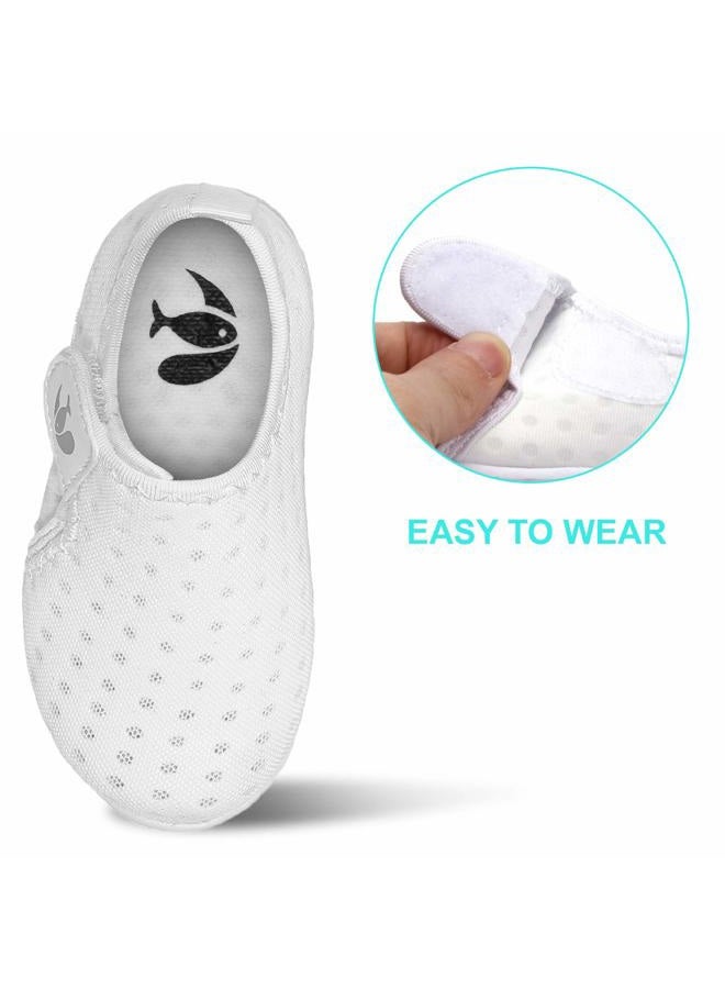 FEETCITY Water Shoes Quick Dry Barefoot Aqua Socks Swim Surf Pool Beach Yoga Shoe for Baby Boys and Girls White 6-12 Months Infant - Image 4