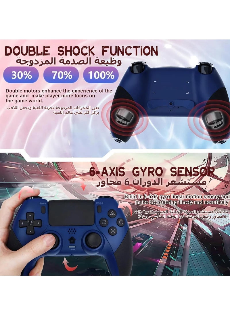 Generic Wireless Pro Controller for PS4 Controller, Game Controller Compatible with Playstation 4/Slim/Pro/PC,Built-in 800mAh Rechargeable Battery (Blue & Black)  - Image 3