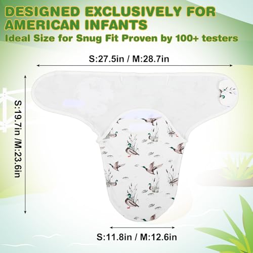 Oudain 3 Pcs Mallard Duck Swaddles for Newborns Organic Cotton Adjustable Swaddles 03 Months Newborn Gift Breathable Soft Nursery Swaddling Blankets for Baby Boy Girl - Image 3