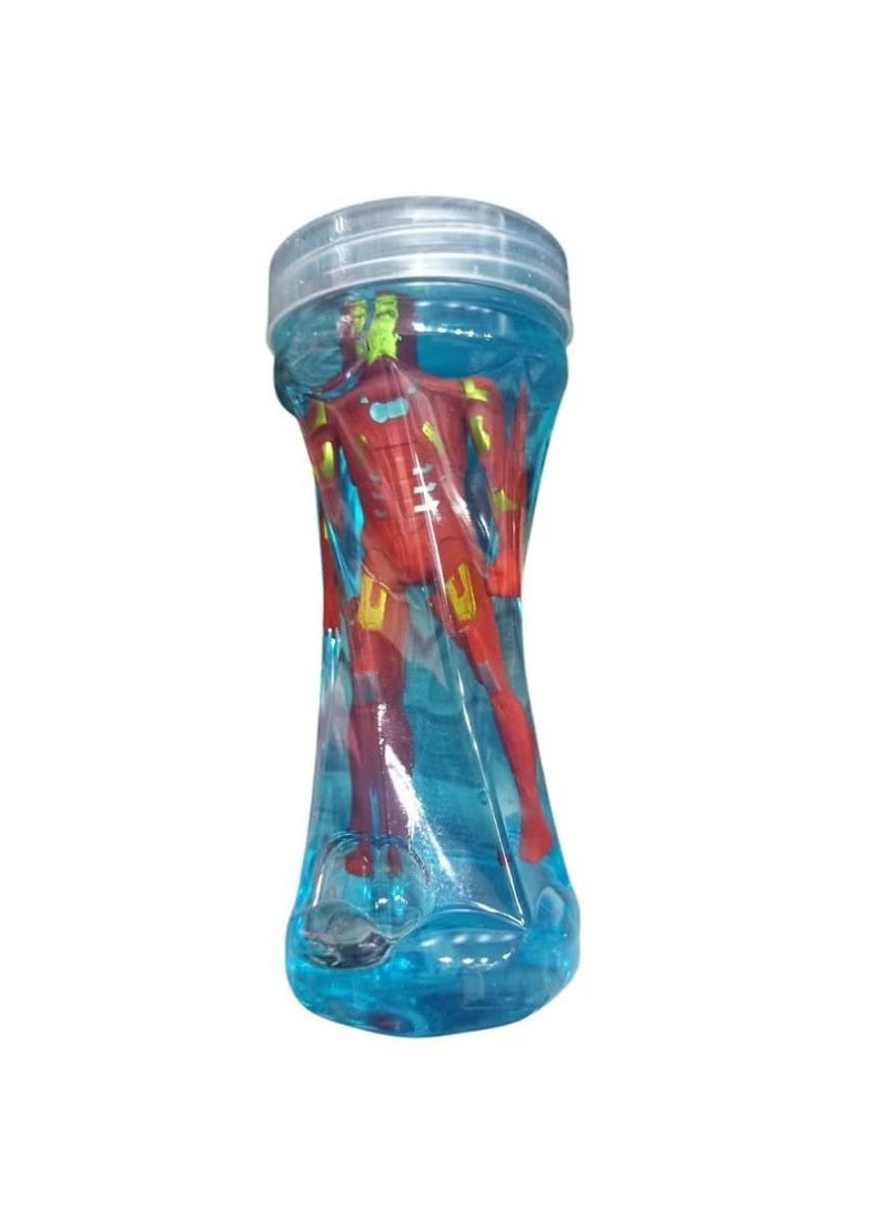 Crystal Slime Bottle with Superhero Figure (Blue) 
