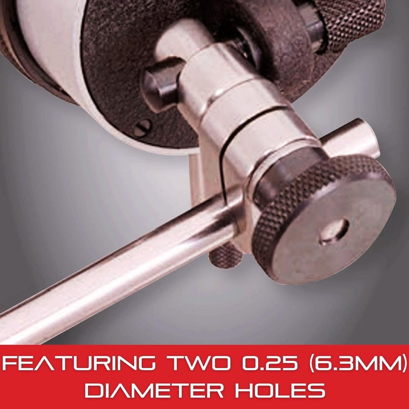 Starrett Magnetic Base Indicator Holder Snug with Dual 0.25" Holes, Silver - Compatible with 196/650/651 Series - 657S - Image 3