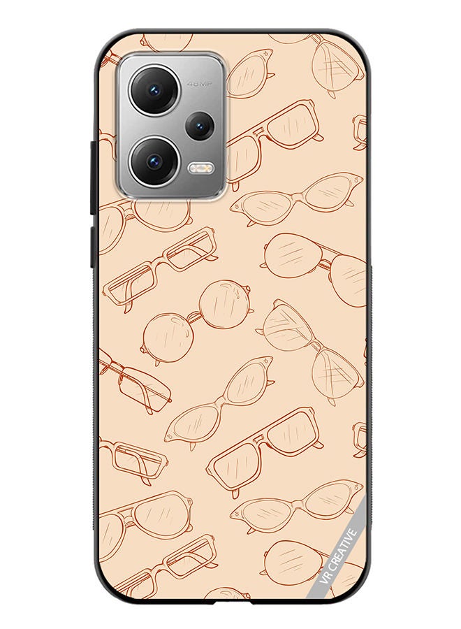 VR CREATIVE Protective Case Cover For Xiaomi Redmi Note 12 Sketch Eyeglasses Design Multicolour - Image 1