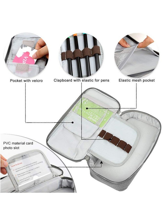 Homecube Pencil Case Large Capacity Pen Marker Holder Pouch Box Makeup Bag Oxford Cloth Big Storage Stationery Organizer With Zipper For School Office - Dark Gray - Image 4