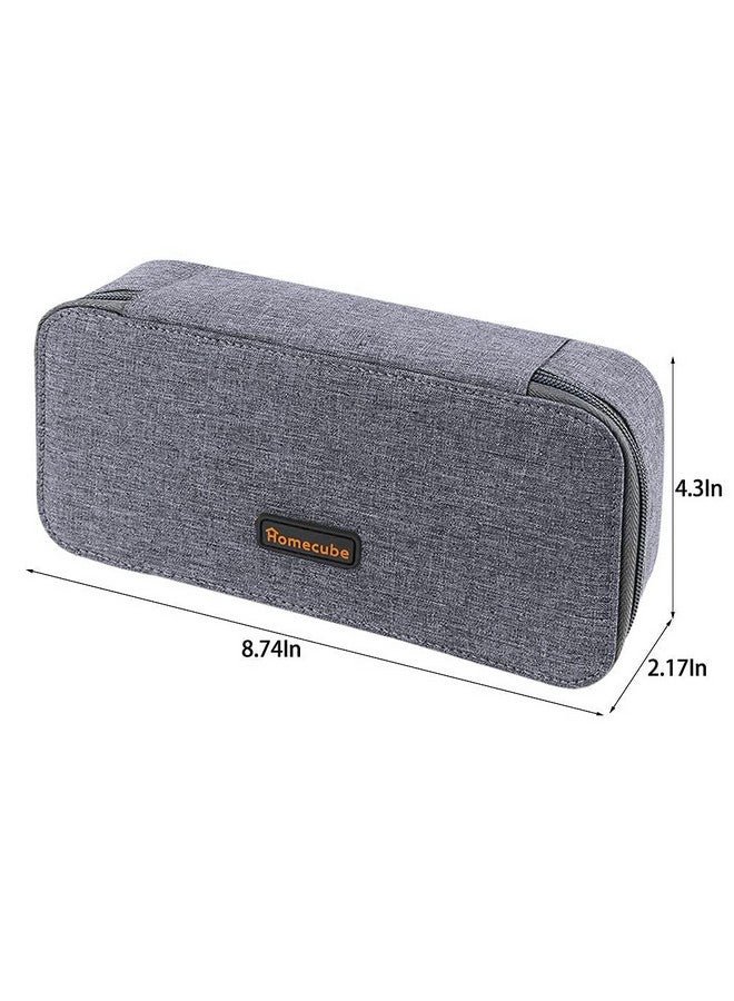 Homecube Pencil Case Large Capacity Pen Marker Holder Pouch Box Makeup Bag Oxford Cloth Big Storage Stationery Organizer With Zipper For School Office - Dark Gray - Image 3