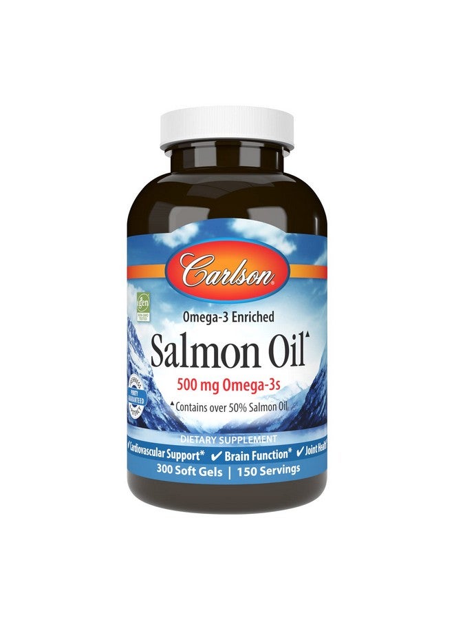 كارلسون - زيت السلمون، 500 ملغ من أحماض أوميجا 3 الدهنية، النرويجية، لصحة القلب والدماغ والمفاصل، 300 كبسولة هلامية - Image 1