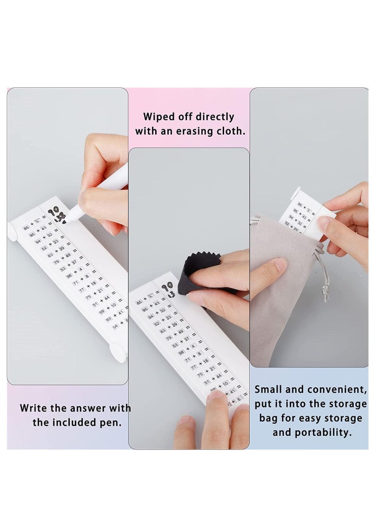 SYOSI لوحة تمارين حسابية شفوية قابلة لإعادة الاستخدام للأطفال، لوحة تمرير رياضيات قابلة للمسح، لوحة كتابة حسابية للطرح والجمع، لوحة تعليمية للتعلم - Image 5